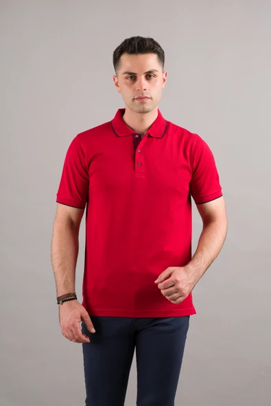 NEHİR by Faruk Ülker Polo Yaka Çıt Çıtlı Lacost Kumaş Pamuklu Erkek T-Shirt - 4