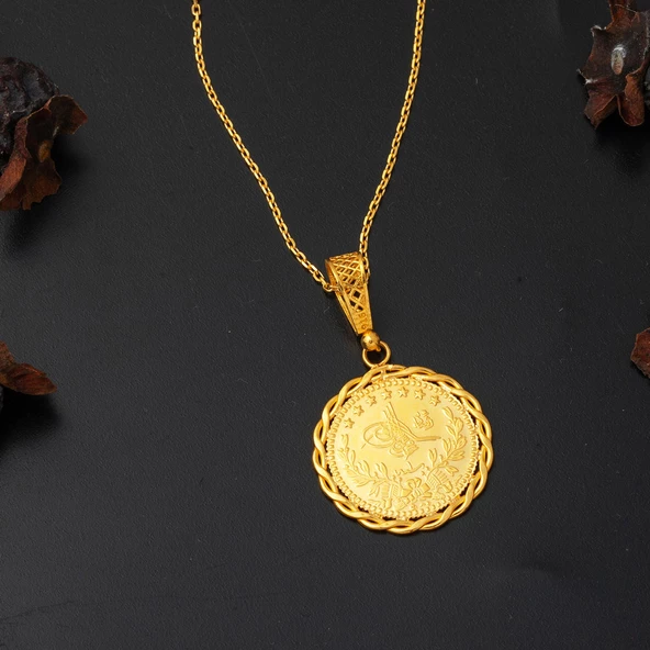 Yarım Reşatlı 22 Ayar Altın Kolye - Resim 4