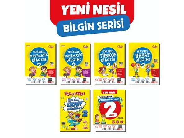 Kırmızı Beyaz 2.sınıf Yeni Nesil Bilgin Süper Plus Set 6 kitap