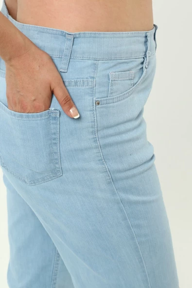 Kadın İspanyol Paça Ara Beden Kot Pantolon - 3