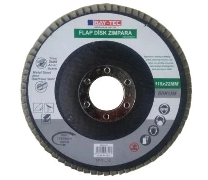 Bay-Tec Flap Disk Zımpara 115 X 22mm Metal Ahşap Aşındırıcı