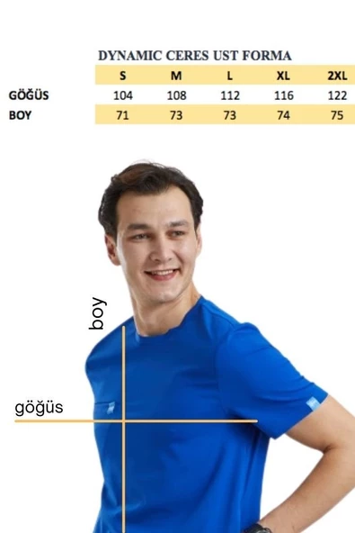 CERES Erkek Likralı Üniforma Üst - Royal Mavi ürün görseli 1