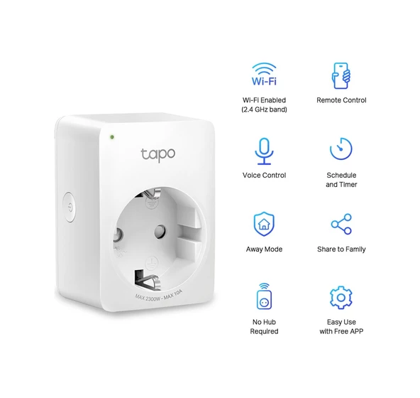 Tp-Link Tapo P100 2'li Mini Akıllı Wi-Fi Priz - Resim 2
