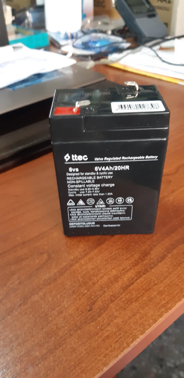 ttec 6V4Ah20HR Valve Regulated Rechargeable Battery 6 Volt 4 Amper Bakımsız Kuru Akü 6V 4Ah Akü - 3
