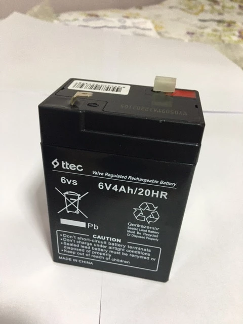 ttec 6V4Ah20HR Valve Regulated Rechargeable Battery 6 Volt 4 Amper Bakımsız Kuru Akü 6V 4Ah Akü