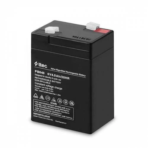 ttec 6V4Ah20HR Valve Regulated Rechargeable Battery 6 Volt 4 Amper Bakımsız Kuru Akü 6V 4Ah Akü - 2