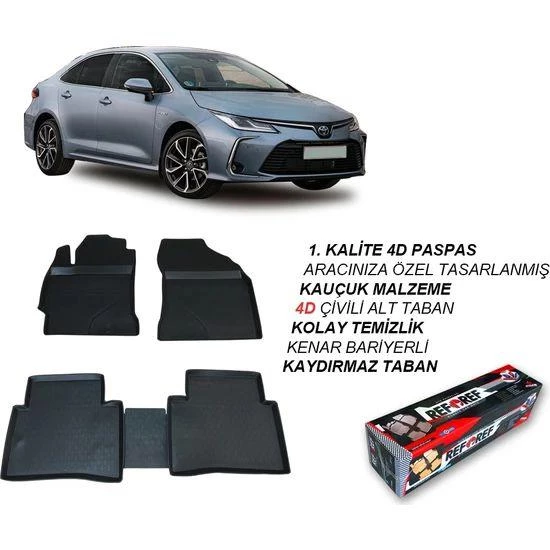 TOYOTA COROLLA 2019 SONRASI SİYAH 4D REFREF KAUCUK HAVUZLU OTO PA - 2