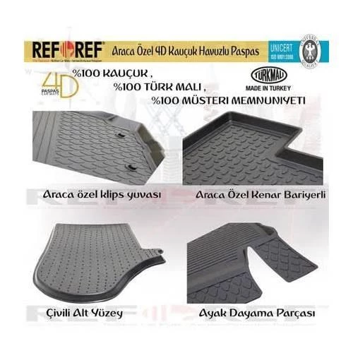 DACİA DUSTER 2010-2017 4D SİYAH REFREF OTO PASPAS - 5