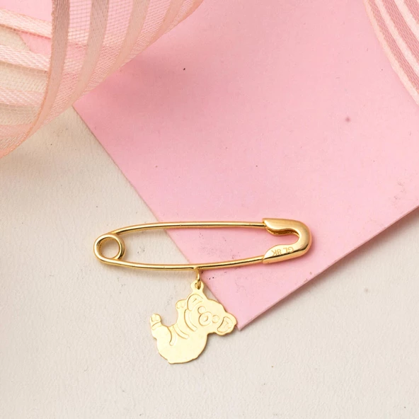 Filli Altın Çengelli Bebek İğnesi - Resim 3