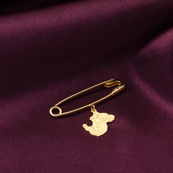 Filli Altın Çengelli Bebek İğnesi - Resim 4