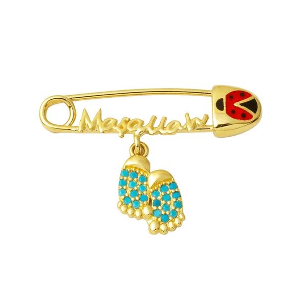 Bebek Ayakları & Maşallah Altın Çengelli İğne ürün görseli 1