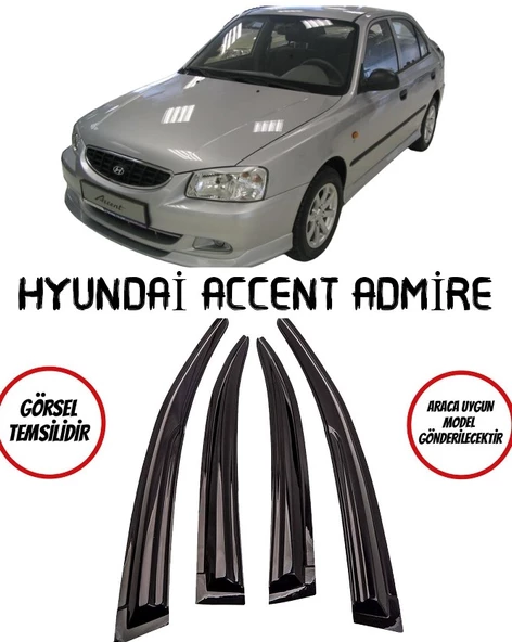Hyundai Accent Admire 2003-2005 Arası Cam Rüzgarlığı 4lü