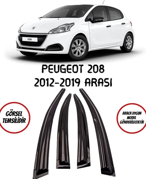 Peugeot 208 Cam Rüzgarlığı 4lü