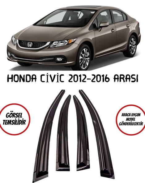 Honda Civic Cam Rüzgarlığı 4lü 2012-2016 Arası