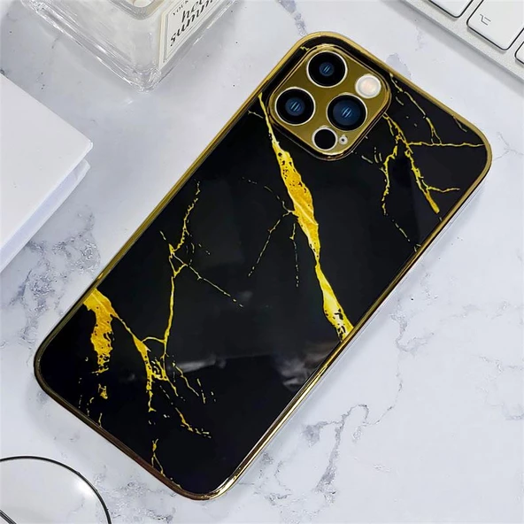 İphone 13 Pro Marble Case Mermer Desenli Cam Telefon Kılıfı - Resim 11