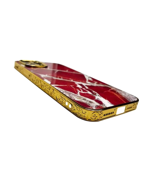 İphone 13 Pro Max Marble Parlak Mermer Desenli Cam Telefon Kılıfı - Resim 9