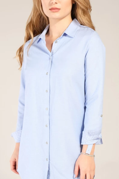Kadın Tunik Gömlek Mavi - 4