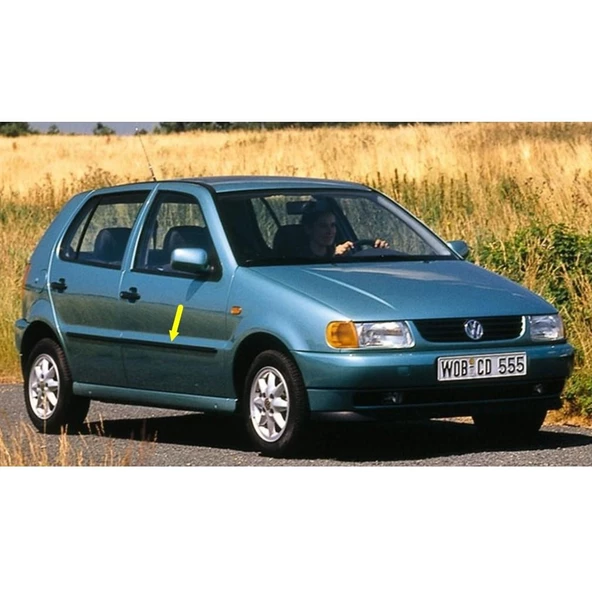 VW Polo Hatchback 1994-1999 Sağ Ön Kapı Orta Çıtası Siyah 6N4853516A