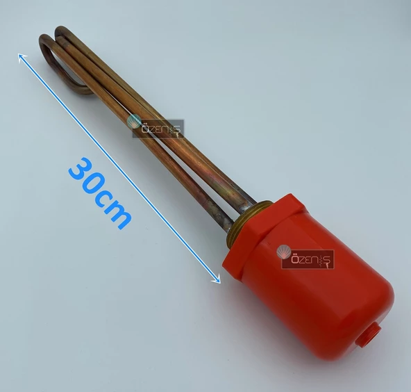 1-1/4'' Meşale Çay Kazanı Rezistansı Kıvrık Bakır 2000W Kalın Diş Termostatlı Kapak İstemiyorum - 4