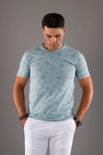 SLİMFİT BASKILI PAMUKLU ERKEK PENYE T-SHİRT - Resim 11