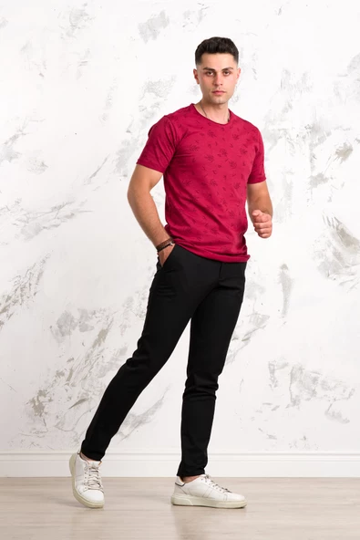 SLİMFİT BASKILI PAMUKLU ERKEK PENYE T-SHİRT - Resim 6