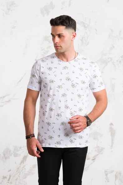 SLİMFİT BASKILI PAMUKLU ERKEK PENYE T-SHİRT - Resim 2