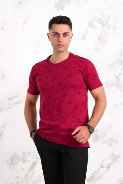 SLİMFİT BASKILI PAMUKLU ERKEK PENYE T-SHİRT - Resim 7