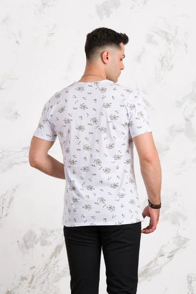 SLİMFİT BASKILI PAMUKLU ERKEK PENYE T-SHİRT - Resim 4