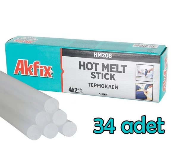 Akfix Sıcak Mum Silikon Çubuk Kalın 11.2x300 mm 1 Kg 34 ADET