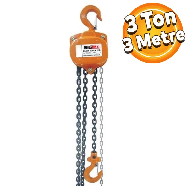 Biglift Zincirli Caraskal Vinç 3 Ton X 3 Metre Zincir BIGCAR3-3 - 2