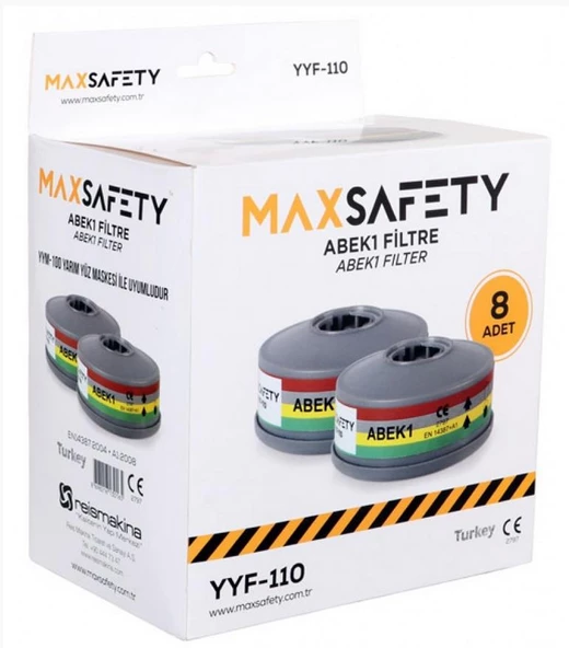 Maxsafety YYF-110 Yarım Yüz Gaz Maskesi Filtresi Abek1 1 Çift - 2
