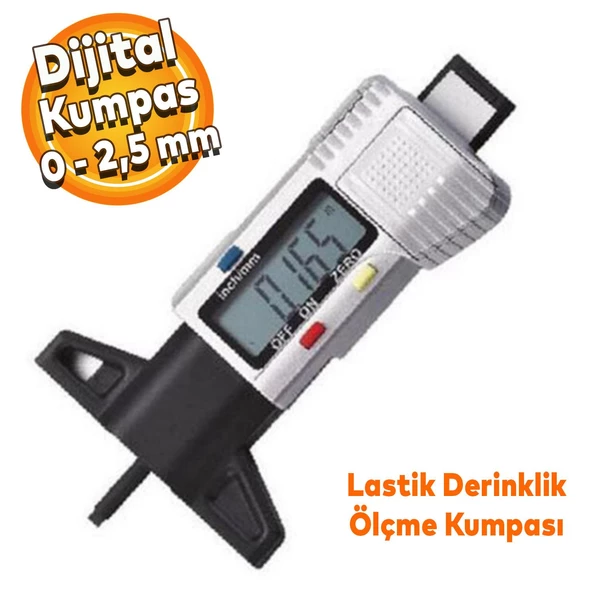 NT Tools Dijital LCD Lastik Derinlik Ölçme Kumpası Ntt107 Ölçer