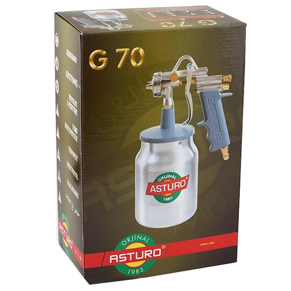 Asturo G70 Alttan Depolu Havalı Boya Tabancası 1.8 mm - 2