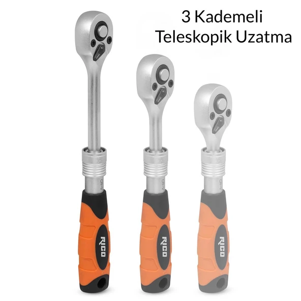 Rico 013-KK1272 1/2 Uzatmalı Cırcır Kolu 72 Diş - 3