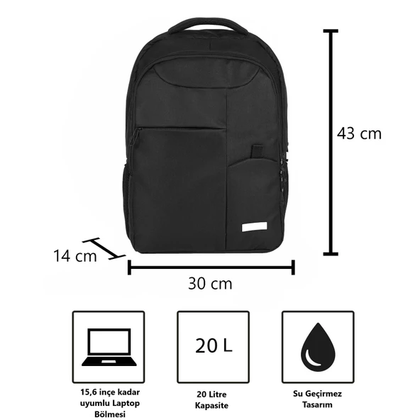 Vegmann VGM-030 Siyah 15,6 inç Notebook Laptop Çantası - 2