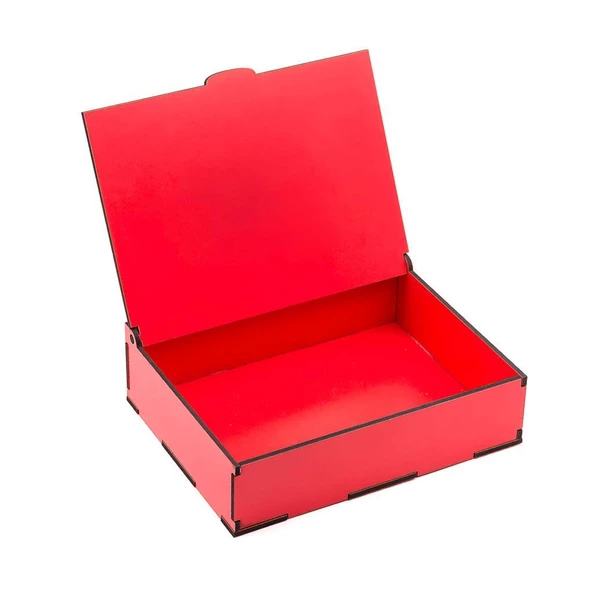 Sevdiklerinize Özel Kırmızı Ahşap Hediye Kutusunda 4 Adet Eti Karam Gurme Bitter Çikolatalı - Resim 4