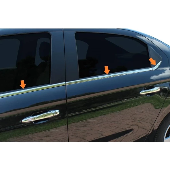 Peugeot 301 Krom Cam Çıtası 6 parça 2012 ve üzeri P.ÇELİK ürün görseli 1