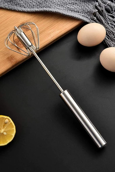 Tilbe Home Çelik Çırpıcı Bas Çek Mutfak Çırpıcı El Blender Yaylı Yumurta Çırpma Mikser Tel Karıştırıcı 3Lü - 6