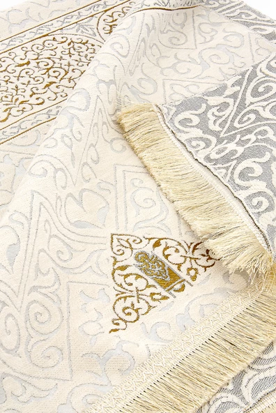 Ultra Lüks Kabe Örtüsü Krem Seccade 10 - Resim 3