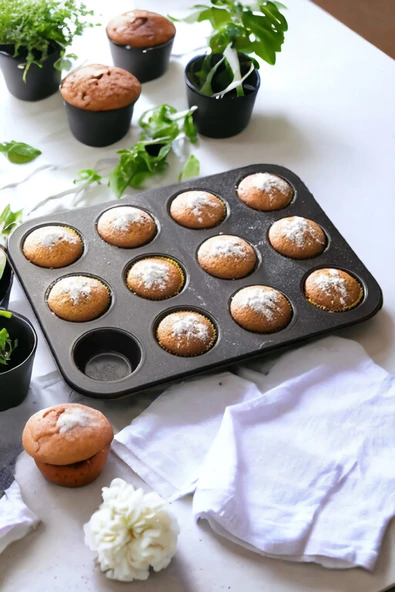 Tilbe Home Muffin Kalıbı 12'li Kek Pasta Kurabiye Cupcake Lüx Muffin Kalıbı Kek Çörek Fırın Kapsülü Tepsisi