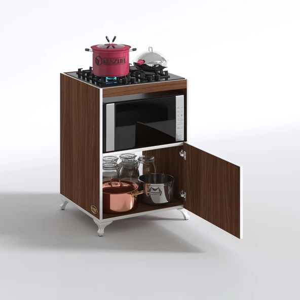 Kenzlife ocak dolabı doğangün cvz 85*60*56 hazır mutfak ankastre gömme ocak için arkalıksız - Resim 2