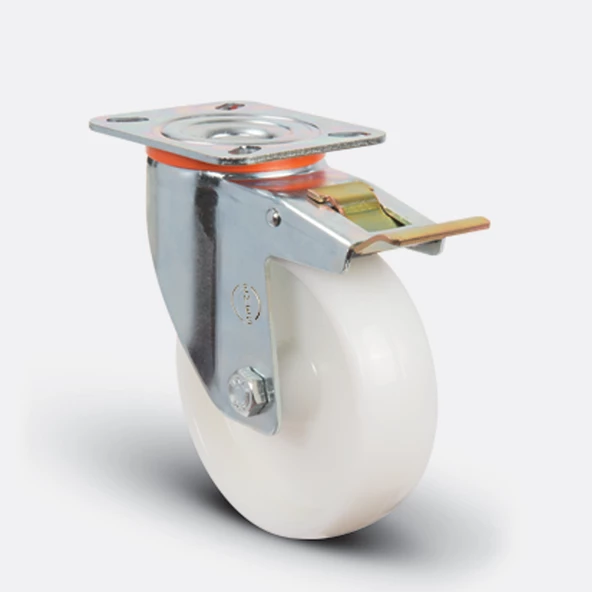 Emes EM01 ZKZ 125F Döner Tablalı Frenli Kemik Teker 125 mm 160 Kg