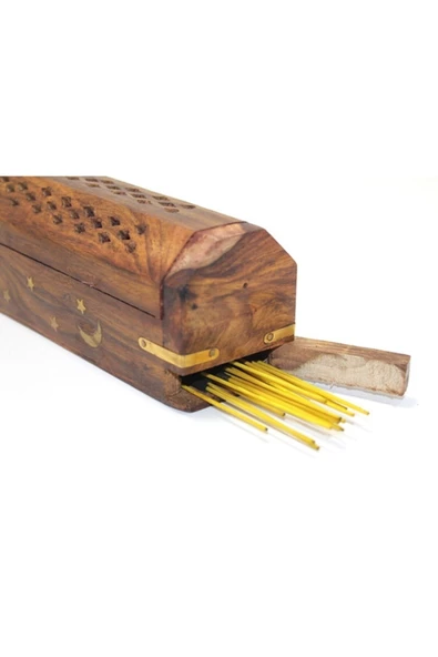 Ahşap Tabut Tütsülük Büyük Boy Gözlü - 2