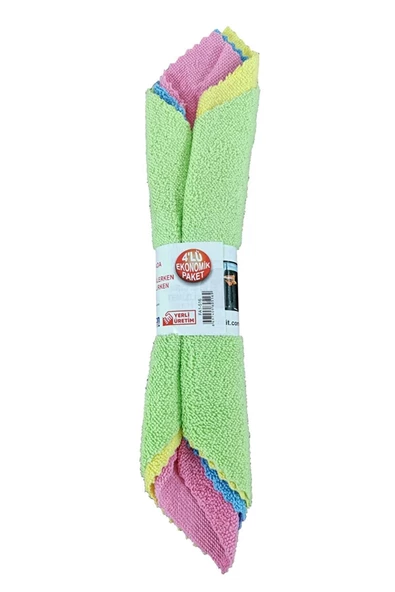 4lü Mikrofiber Bez Dört Farklı Renk Set