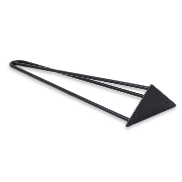 Üçgen Mobilya Masa Sehpa Ayağı 74 cm Mat Siyah Metal Ayak - 3