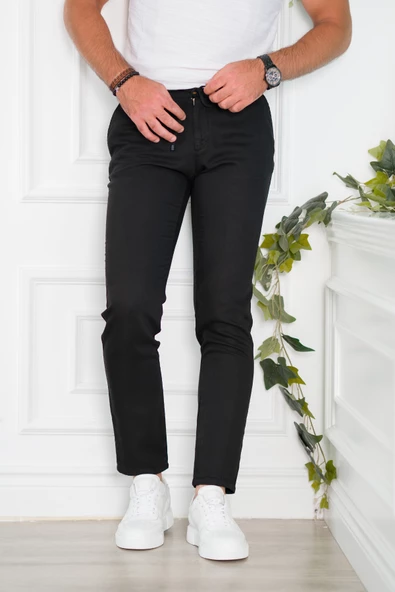 BELİ LASTİKLİ YAZLIK İNCE TENSEL KUMAŞ İPLİKLİ REGULAR FİT ERKEK JOGGER PANTOLON - 8