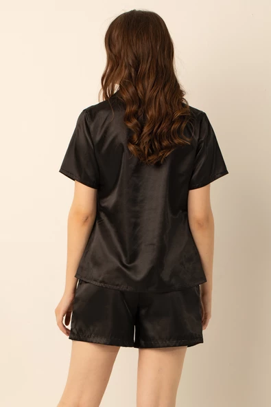 Miorre Bayan Saten Şortlu Pijama Takımı - 8