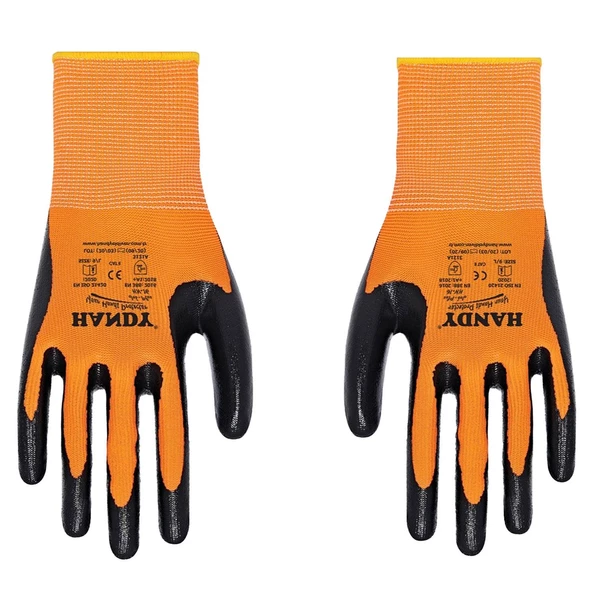 Handy HN-16 Nitril Kaplama Sanayi Usta Eldiveni Koruyucu Eldiven - 4
