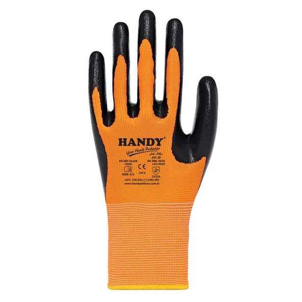 Handy HN-16 Nitril Kaplama Sanayi Usta Eldiveni Koruyucu Eldiven - 6