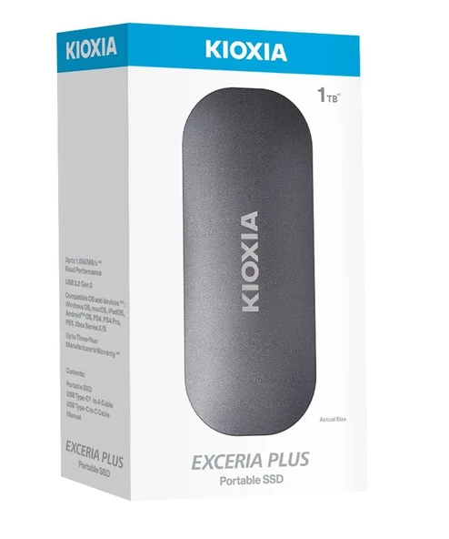 1TB KIOXIA EXCERIA PLUS G2 USB 3.2 1050/1000 MB/s LXD10S001TG8